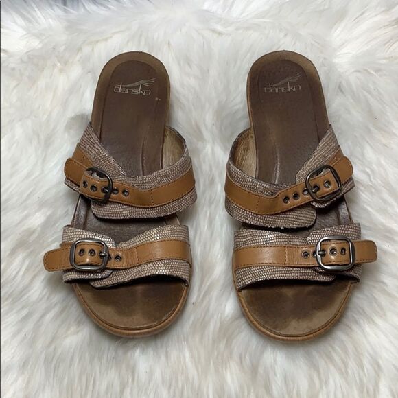 Dansko Sophie Brown Slide Sandals Sz 38/7.5-8 - Picture 2 of 7